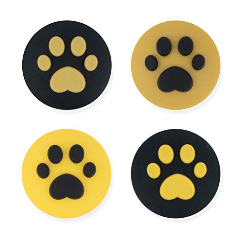 Geekshare 4 piezas silicona Sakura Paw Joy Con Thumb Grip Set de tapones para palanca de mando y interruptor Lite cubierta analógica para el pulgar (gato garra 04)