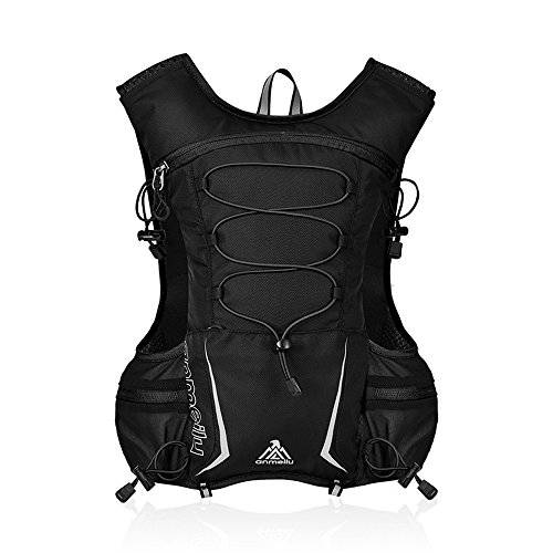 GemCoo 5L Chaleco de Hidratación, Vejiga de Agua Mochila Al Aire Libre Correr Ciclismo Maratón Paquete de Hidratación Ciclismo Bicicleta Senderismo (Negro)