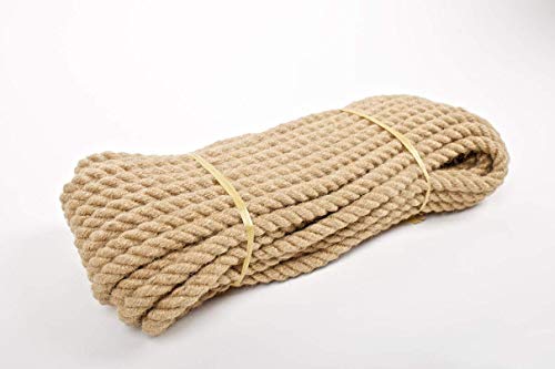 Geodezja Lublin - Cuerda de yute, 30 mm de diámetro, cuerda de yute, cuerda de jardín, cuerda de barco, cuerda, cuerda, cuerda, cuerda, cuerda, cuerda decorativa, 5/10/15/20/30/40/50 m, 5,0 m