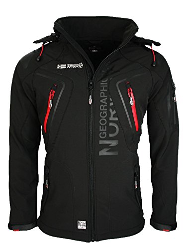 Geographical Norway Geno-5 Tambour Techno - Chaqueta Softshell para Hombre (Talla L), Color Negro