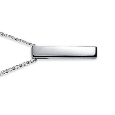 Geométrico Minimalista Colgante Collar Engravable Barra Vertical Para La Mujer Para Adolescente 925 Plata De Ley 925