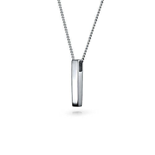 Geométrico Minimalista Colgante Collar Engravable Barra Vertical Para La Mujer Para Adolescente 925 Plata De Ley 925