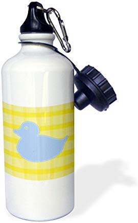 GFGKKGJFD624 - Botella de agua deportiva de aluminio con diseño de pato en color azul sobre limón pálido, diseño divertido para hombres y mujeres