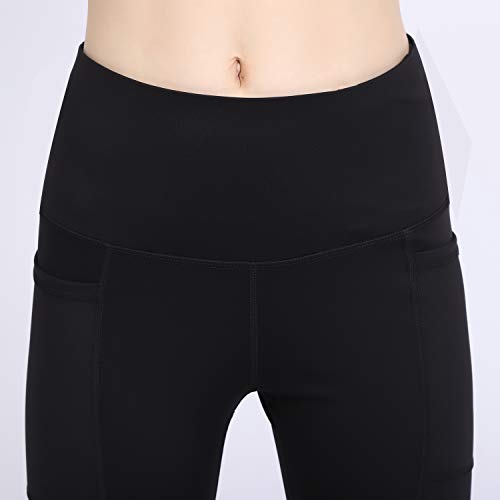 GIEADUN Cintura Alta Pantalón Deportivo de Mujer Leggings Mallas para Running Training Fitness Estiramiento Yoga y Pilates (Black, Large)