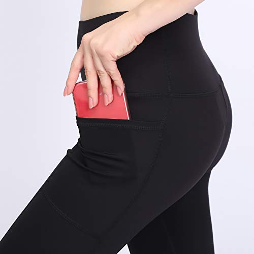 GIEADUN Cintura Alta Pantalón Deportivo de Mujer Leggings Mallas para Running Training Fitness Estiramiento Yoga y Pilates (Black, Large)