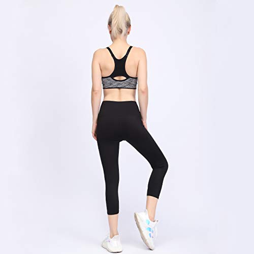 GIEADUN Cintura Alta Pantalón Deportivo de Mujer Leggings Mallas para Running Training Fitness Estiramiento Yoga y Pilates (Black, Large)