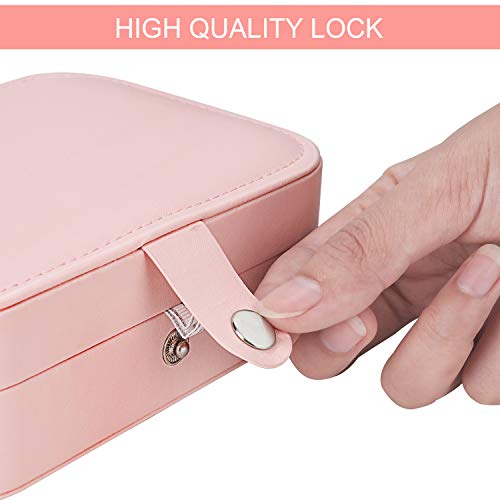 Gifort Caja Joyero Pequeña, Joyero de Viaje Cajas para Joyas Jewelry Organizer para Mujer, para Anillos, Aretes, Pendientes, Pulseras y Collares