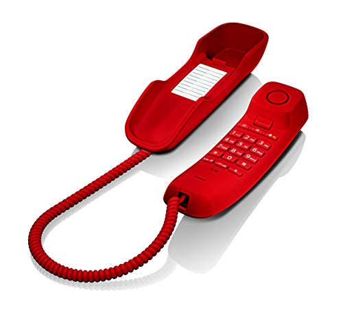 Gigaset DA210 - Télefono Fijo con Cable, Color Rojo
