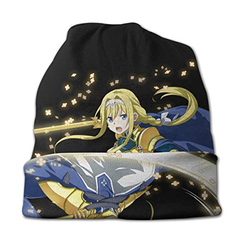 Gintamade Anime Beanies Alice Zuberg Sword Art - Gorro de punto para hombre Negro Negro ( Taille unique