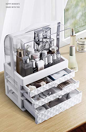 GJSC Nueva Caja de almacen de Gran Capacidad Doble de joyería Abierto Agua y al Polvo cosméticos Cuidado de la Piel Caja de Maquillaje cajón Cosmetic Jewelry Storage Box (Size : L)