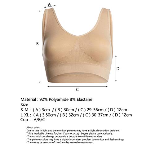 Glamexx24 Estiramiento sin Costuras para Mujer sin Planchar Push up Yoga Sports Bra Top Set de 3 Entrenamientos de Fitness