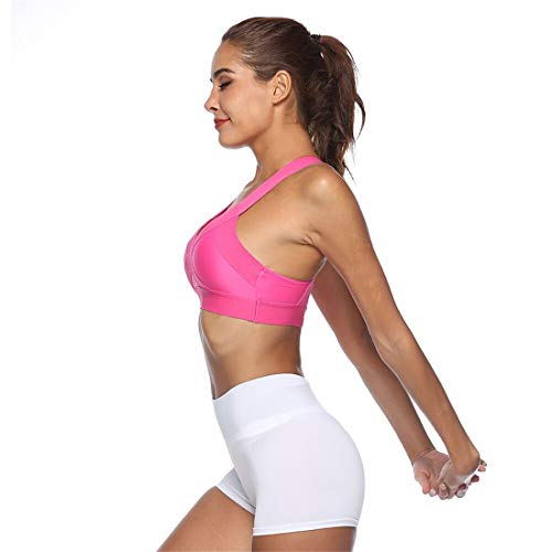 Gloabaltrade001 Mujer Sujetador Deportivo con Relleno Push Up Bustier Sport Tops Correas Fitness Yoga Bra Racerback Shock Absorber Alto Impacto S