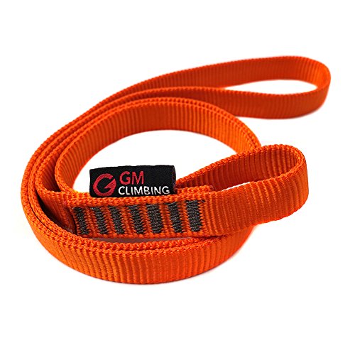 GM Escalada 16 mm Nylon Sling Runner 22kN / 4840lb Certificado CE UIAA, 30cm / 12inch | Pack of 3, Naranja fluorescente