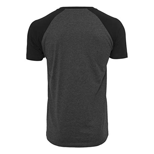 GO HEAVY Camiseta de Entrenamiento de béisbol de Manga Corta para Hombre | Camiseta Deportiva Fitness Gym | Barbell Skull Gris/Negro M