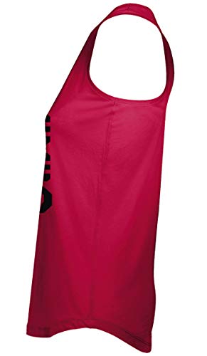 GO HEAVY Mujer Racer Camiseta Tirantes Deporte de Gimnasio Camiseta sin Mangas | Yoga Sport Top One More Rep Rojo L