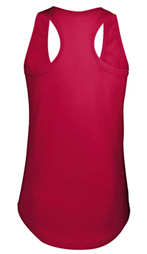 GO HEAVY Mujer Racer Camiseta Tirantes Deporte de Gimnasio Camiseta sin Mangas | Yoga Sport Top One More Rep Rojo L