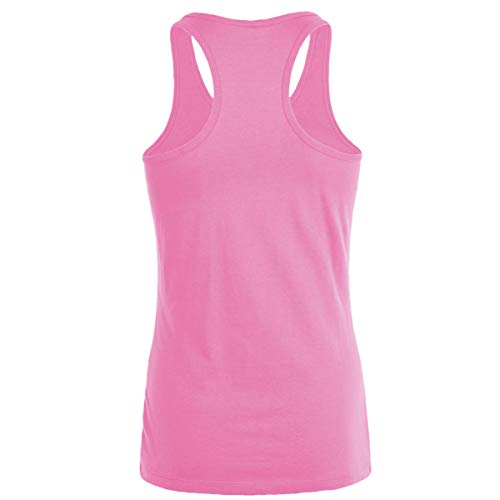 GO HEAVY Mujer Racer Camiseta Tirantes Deporte de Gimnasio Camiseta sin Mangas | Yoga Sport Top | Unicorns & Barbells | Rosa XS