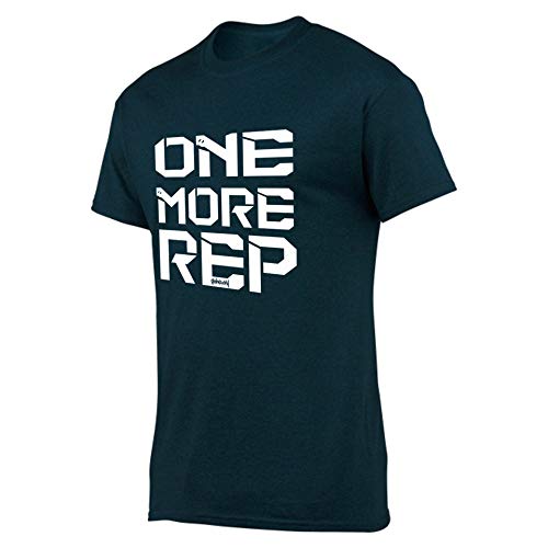 GO HEAVY T-Shirt Hombres | Camiseta para Fitness Gym | Camisa Deportiva con Estampado | One More Rep Verde S