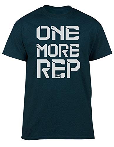 GO HEAVY T-Shirt Hombres | Camiseta para Fitness Gym | Camisa Deportiva con Estampado | One More Rep Verde S