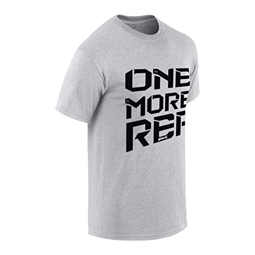 GO HEAVY T-Shirt Hombres | Hombres Deporte Camiseta Camisa de Manga Corta | One More Rep Gris Claro M