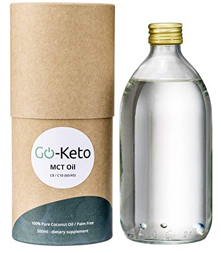 Go-Keto Aceite MCT 60/40 | Aceite MCT premium hecho de ácidos grasos de coco premium (MCT) | inodoro e insípido | perfecto para la Dieta Keto o el Bulletproof Coffee