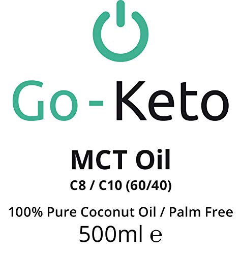 Go-Keto Aceite MCT C8 | Aceite MCT premium hecho de ácidos grasos de coco premium (MCT) | inodoro e insípido | perfecto para la Dieta Keto o el Bulletproof Coffee