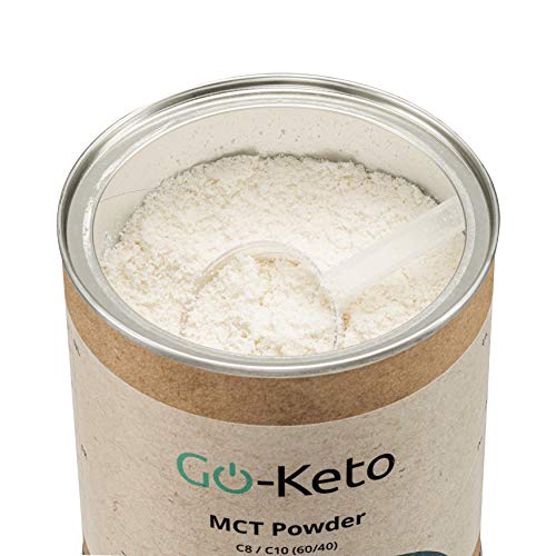 Go-Keto MCT Powder 60/40 | Polvo MCT premium hecho con 100% de ácidos grasos de coco | se ajusta perfectamente a una dieta keto | para el Bulletproof Coffee o en el batido del desayuno.