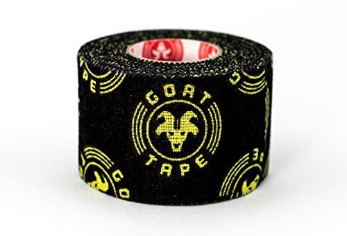 Goat Tape Aterrador Pegajoso Cinta de Levantamiento de Pesas, Negro y Amarillo, 1 Paqeutes