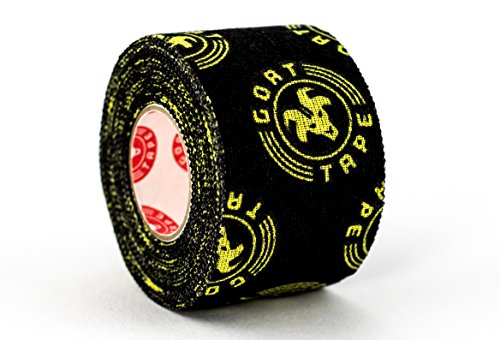 Goat Tape Aterrador Pegajoso Cinta de Levantamiento de Pesas, Negro y Amarillo, 1 Paqeutes