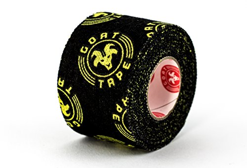 Goat Tape Aterrador Pegajoso Cinta de Levantamiento de Pesas, Negro y Amarillo, 1 Paqeutes