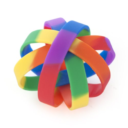 Gogo 10 pcs Rainbow Orgullo Pulseras de Silicona, Pulseras de Goma, Recuerdo de la Fiesta