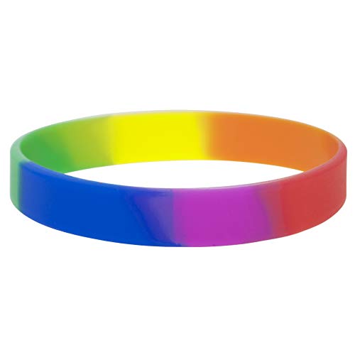 Gogo 10 pcs Rainbow Orgullo Pulseras de Silicona, Pulseras de Goma, Recuerdo de la Fiesta