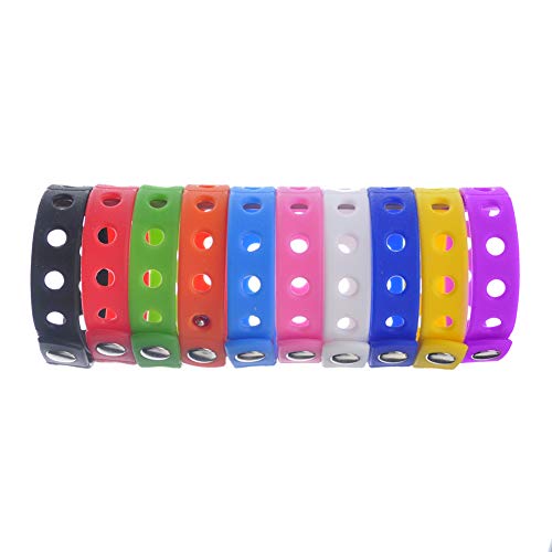 GOGO - 10 pulseras de silicona ajustables para adultos para zapatos, adultos unisex, color varios, tamaño Talla única