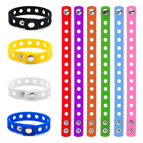 GOGO - 10 pulseras de silicona ajustables para adultos para zapatos, adultos unisex, color varios, tamaño Talla única