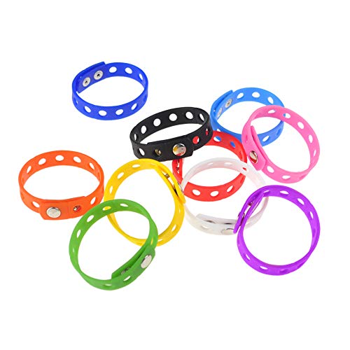 GOGO - 10 pulseras de silicona ajustables para adultos para zapatos, adultos unisex, color varios, tamaño Talla única