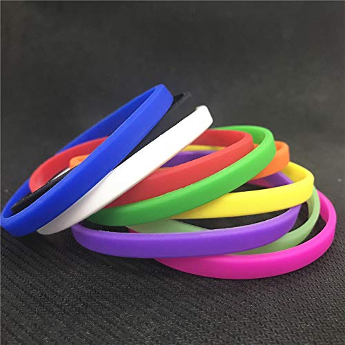 Gogo 100 Pulseras de Silicona Multicolor, Pulsera Delgada，Pulseras de Juguete, Deportes, Fiesta, decoración Diaria, Coincide con su Estado de ánimo