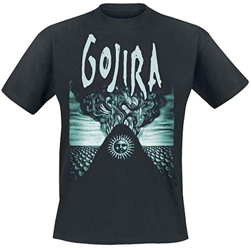 Gojira Elements Hombre Camiseta Negro M, 100% algodón, [Effekte/Besonderheiten] + Regular