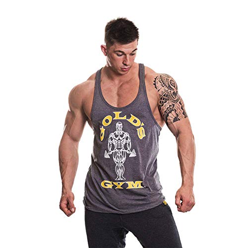 Gold´s Gym GGVST-003 Muscle Joe - Camiseta musculación para Hombre, Color Gris Medio, Talla L