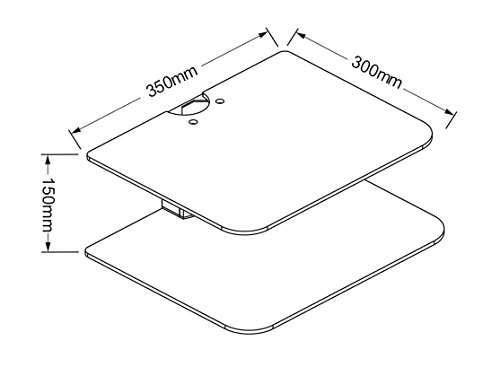 Goldline - Estantería o Soporte de Pared para Sky Box, DVD, etc, con 2 estantes suspendidos de Cristal (2 Shelf, Silver)