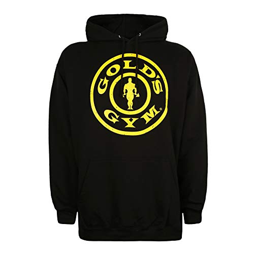 Gold's Gym Logo Hoodie Camiseta, Negro (Black Blk), M para Hombre