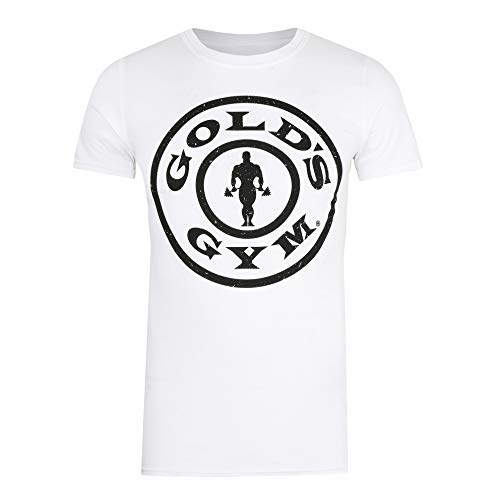 Gold's Gym Logo T-Shirt Camiseta, Blanco (White Wht), S para Hombre