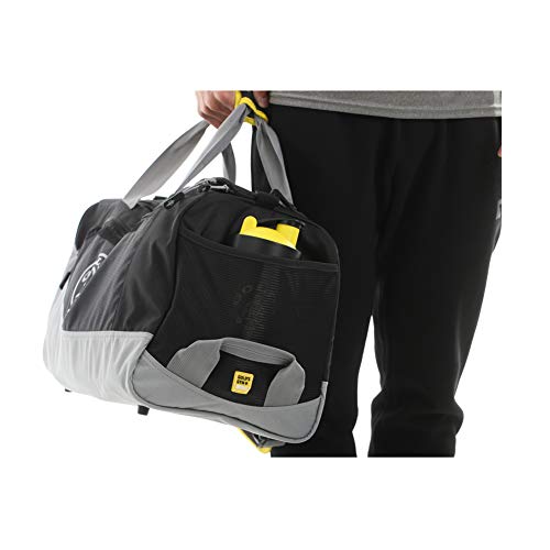 Gold's Gym UK - Bolsa de Deporte Unisex con Estampado de Contraste, Color Gris y Negro, Talla única