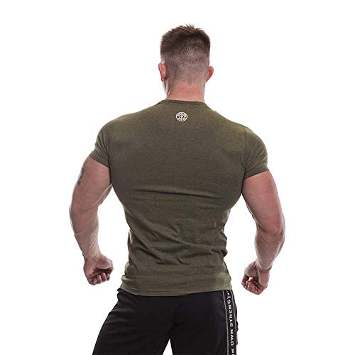 Gold's Gym UK - Camiseta de Manga Corta para Hombre, diseño Retro, Hombre, Camiseta de Estilo Vintage, GGTS066_ARMYM_M, Ejército Marga, M