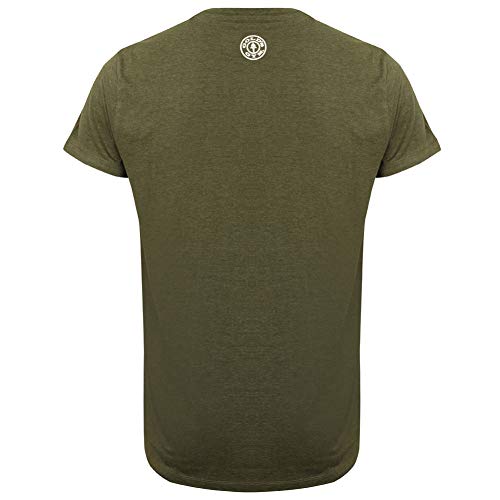 Gold's Gym UK - Camiseta de Manga Corta para Hombre, diseño Retro, Hombre, Camiseta de Estilo Vintage, GGTS066_ARMYM_M, Ejército Marga, M