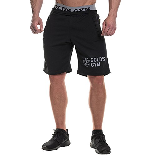 Gold's Gym UK GGSHO069 - Pantalones Cortos de Entrenamiento para Hombre (Talla XXL), Color Negro