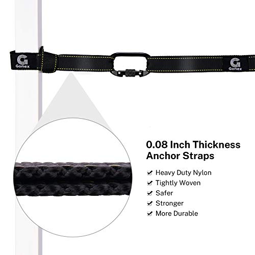 Gonex Ancla de Cuerda de Batalla Battle Rope Anchor Strap Kit para Entrenamiento de Deportes al Aire Libre Crossfit Negro/Amarillo