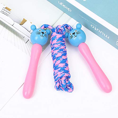 GOOCO 2M Jump Ropes Kids Jump Ropes Mango de Madera Sport Bodybuilding Fitness Lovely Cartoon Cartoon Skipping Ropes, Deporte Fitness para Aumentar la Resistencia 6 Colores