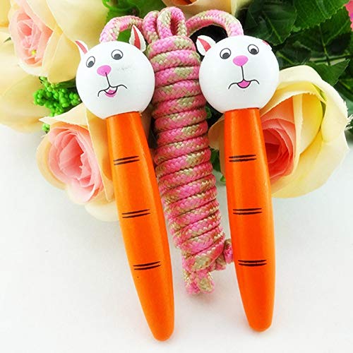 GOOCO 2M Jump Ropes Kids Jump Ropes Mango de Madera Sport Bodybuilding Fitness Lovely Cartoon Cartoon Skipping Ropes, Deporte Fitness para Aumentar la Resistencia 6 Colores