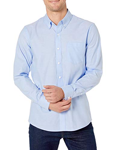 Goodthreads Standard-Fit Long-Sleeve Stretch Oxford Shirt (All Hours) Button-Down-Shirts, Azul Claro, US (EU XL-XXL)