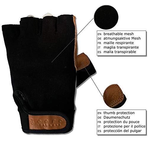 Gooro Fitness Guantes de Gimnasio de Cuero Auténtico Acolchados Ligeros Respirables con Palma Antideslizante (Blanco, S)